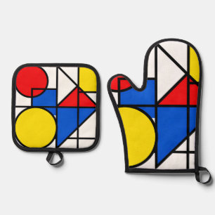 Mondrian Primaire Kleurcompositie Ovenwant & Pannenlap Set