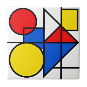 Mondrian Primaire Kleurcompositie Tegeltje