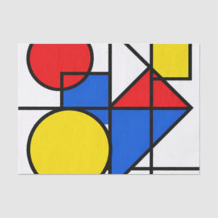 Mondrian Primaire Kleurcompositie Tissuepapier