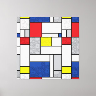 Mondrian Retro Cirkels Minimalistisch De Stijl Mod Canvas Afdruk