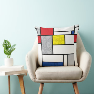 Mondrian Retro Cirkels Minimalistisch De Stijl Mod Kussen