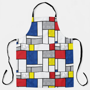 Mondrian Retro Cirkels Minimalistisch De Stijl Mod Schort