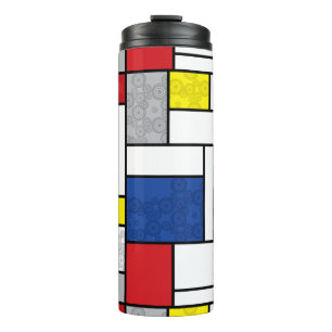 Mondrian Retro Cirkels Minimalistisch De Stijl Mod Thermosbeker