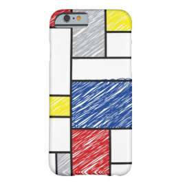 Mondrian Scribbles minimalist de Stijl Modern Art iPhone 15 Pro Case