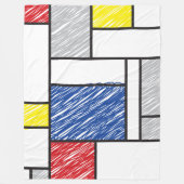 Mondrian Scribbles minimalist de Stijl Modern Art Fleece Deken (Voorkant)