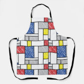 Mondrian Scribbles minimalist de Stijl Modern Art Schort (Voorkant)
