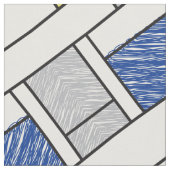 Mondrian Scribbles minimalist de Stijl Modern Art Stof (Close Up)