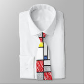 Mondrian Scribbles minimalist de Stijl Modern Art Stropdas (Gebonden)