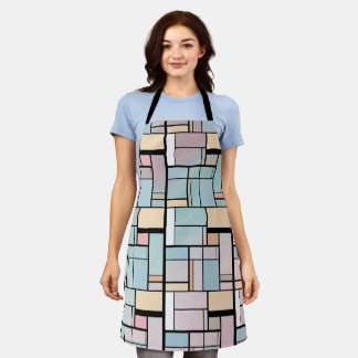 Mondrian stijl kunst - Mondrian pastelkleuren Schort
