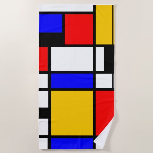 Mondrian-stijl Strandlaken (Voorkant)