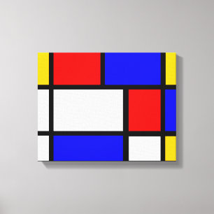 Mondrian style canvas afdruk