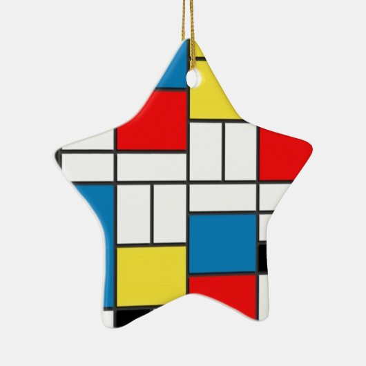Mondrian Style Keramisch Ornament (Rechts)