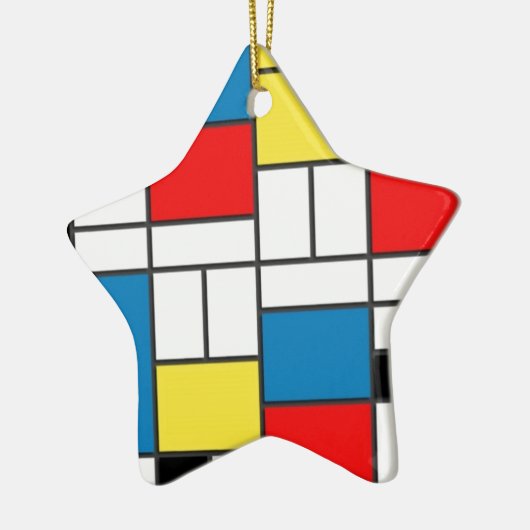 Mondrian Style Keramisch Ornament (Links)