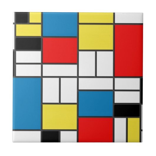 Mondrian Style Tegeltje (Voorkant)