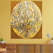 MONDRIAN - TABLEAU 3 COMP. in Ovaal (Bomen) - 1913 Canvas Afdruk (Insitu (Woonkamer))