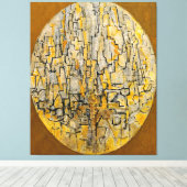 MONDRIAN - TABLEAU 3 COMP. in Oval (Bomen) - 1913 Canvas Afdruk (Insitu (Houten vloer))