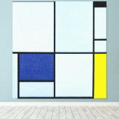 MONDRIAN TABLEAU I met Rood, Zwart, Blauw & Geel Canvas Afdruk (Insitu (Houten vloer))