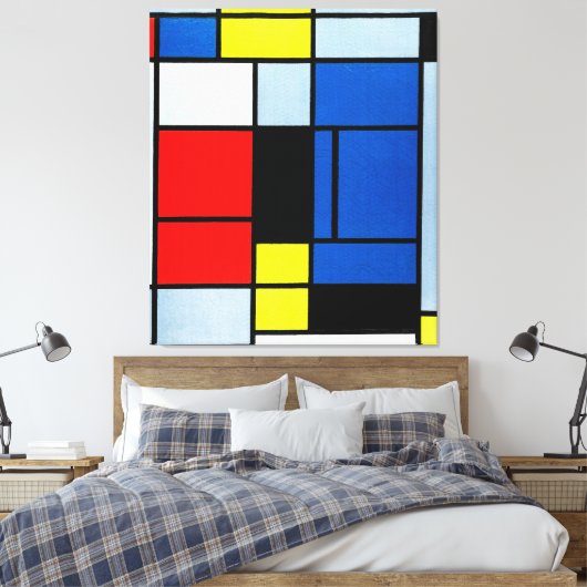 MONDRIAN - TABLEAU No. I - 1921-25 - De Stijl - Canvas Afdruk (Insitu (Slaapkamer))