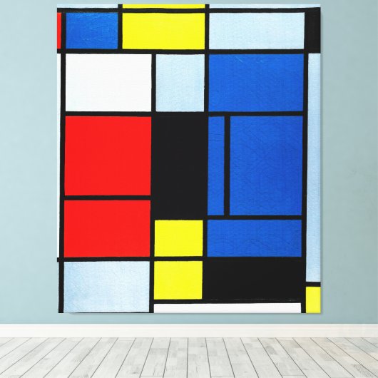 MONDRIAN - TABLEAU No. I - 1921-25 - De Stijl - Canvas Afdruk (Insitu (Houten vloer))