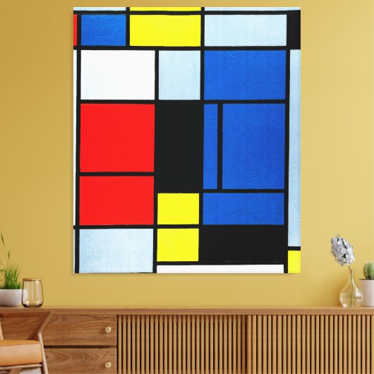 MONDRIAN - TABLEAU No. I - 1921-25 - De Stijl - Canvas Afdruk (Insitu (Woonkamer))