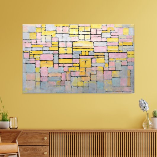 MONDRIAN - TABLEAU Nr. 2 COMPOSITIE Nr. V - 1914 Canvas Afdruk (Insitu (Woonkamer))