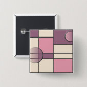 Mondrian Vierkante Button 5,1 Cm (Voorkant /achterkant)