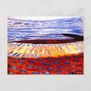 Mondrian - Zee na zonsondergang, kleurrijk schilde Briefkaart