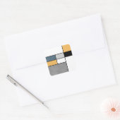 Mondrische inspiratie vierkante sticker (Envelop)