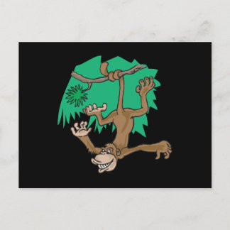 moneky hangt in een boom briefkaart