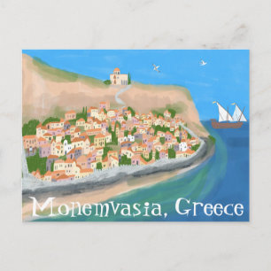 MONEMVASIA GRÈCE Île Art Voyage Carte postale