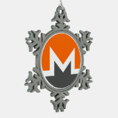 Monero Pewter Snowflake Arbre de Noël Ornement (Gauche)