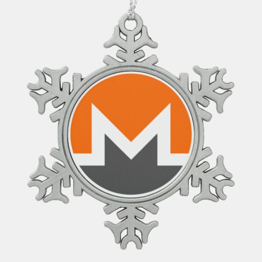 Monero Pewter Snowflake Arbre de Noël Ornement (Devant)