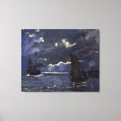 Monet A Seascape Shipping by Moonlight Canvas Afdruk (Voorkant)