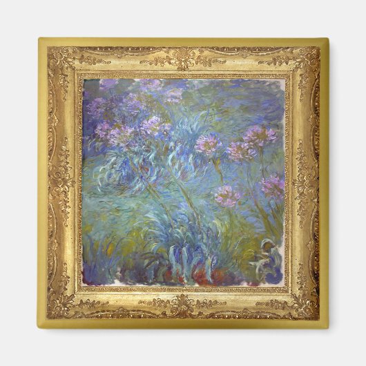 Monet Agapanthus Bloemen Masterpiece Magnet Magneet (Voorkant)