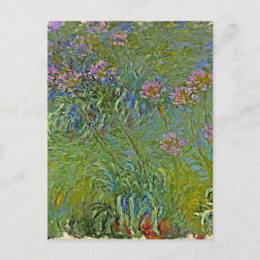 Monet - Agapanthus Flowers Feestdagenkaart (Voorkant)