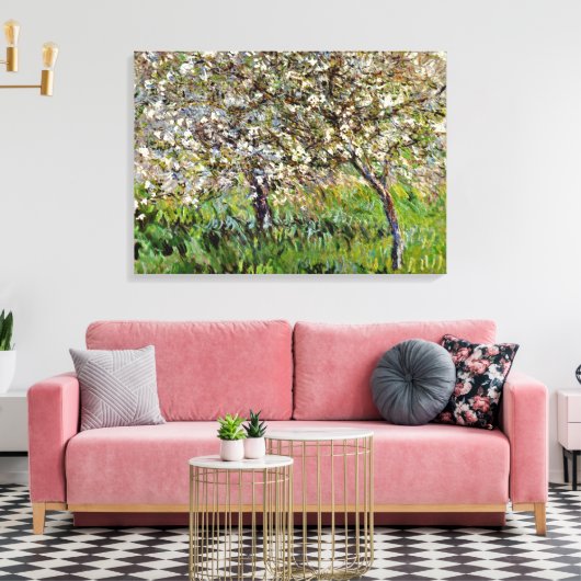 Monet - Apple Trees in Bloom Canvas Afdruk (Insitu (Woonkamer))