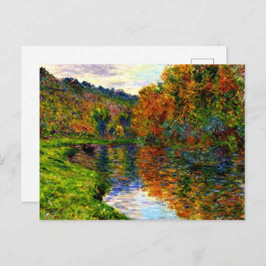 Monet - Arm of the Jeufosse, herfst, Feestdagenkaart (Voorkant / Achterkant)