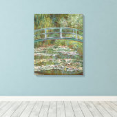 Monet Art Bridge over een Pond van Watergelingen Canvas Afdruk (Insitu (Houten vloer))