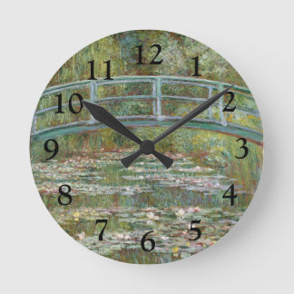 Monet Art Bridge over een Pond van Watergelingen Ronde Klok