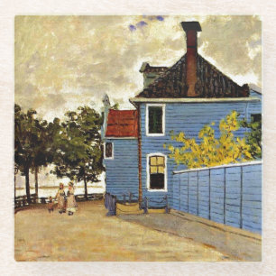 Monet - Blauw huis in Zaandam Glazen Onderzetter