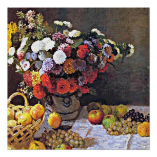 Monet - bloemen en vruchten perfect poster