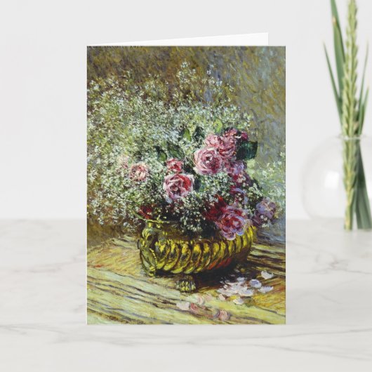 Monet - Bloemen in een pot Feestdagen Kaart (Voorkant)