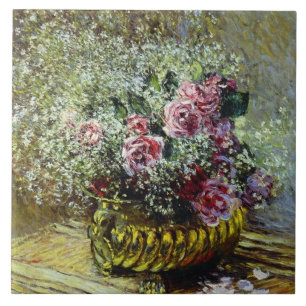 Monet - Bloemen in een pot Tegeltje