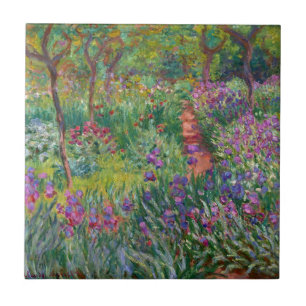 monet bloemen vintage de-iris-tuinen-in-giverny tegeltje
