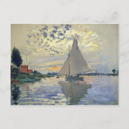 Monet boot water Zeilen in Le-Petit-Gennevillie Briefkaart