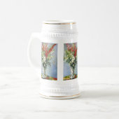 MONET Bouquet van Gladiolas 18oz Beer Stein Mok (Voorkant links)