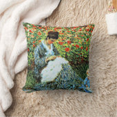 Monet: Camille Monet en Kind in Artiestens tuin Kussen (Deken)