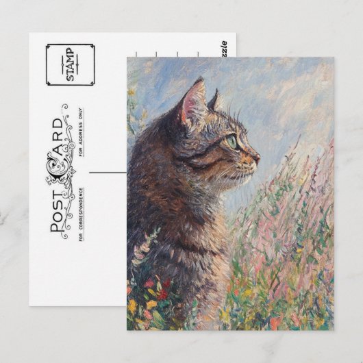 Monet Cat Briefkaart (Voorkant / Achterkant)