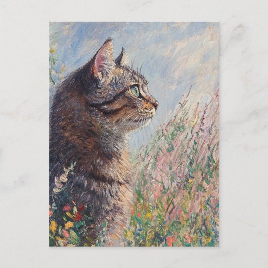 Monet Cat  Briefkaart (Voorkant)