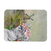 Monet Champ Tulipes en Fancy kat Magneet (Horizontaal)